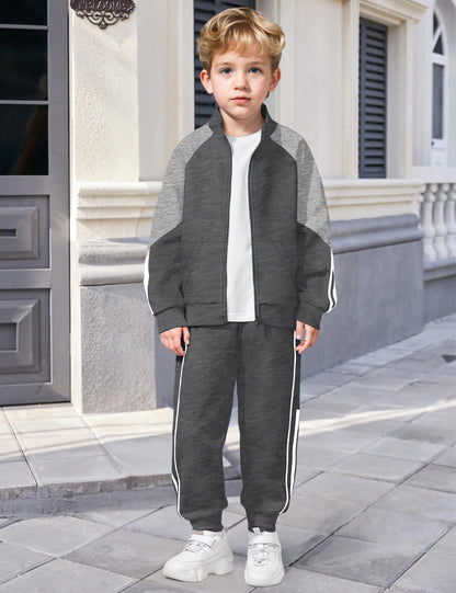 NECIOUS Boys' Zip-Up Jacket & Sweatpants Set