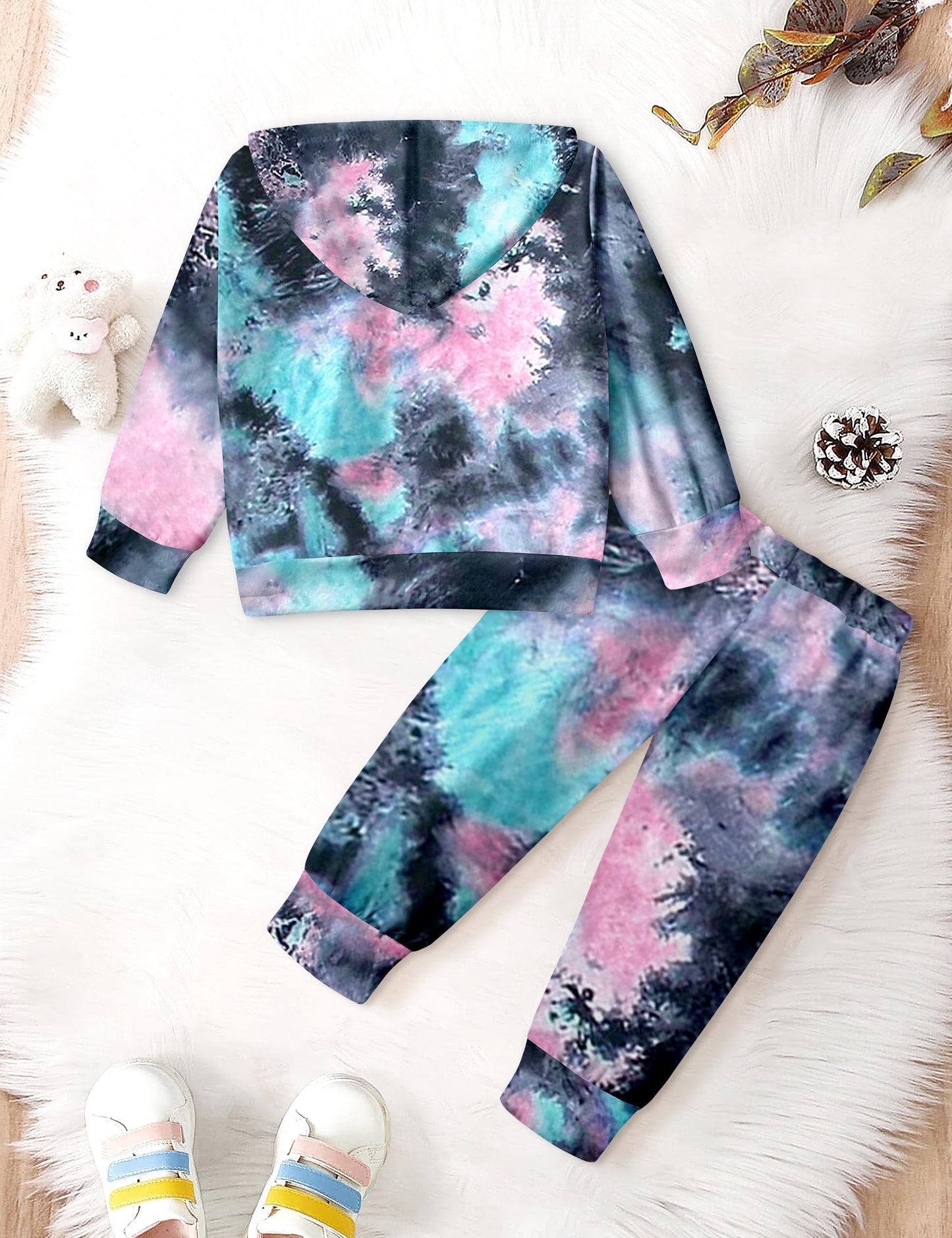 Toddler Girls' 2-Piece Tie Dye Sweatshirt & Pants Set