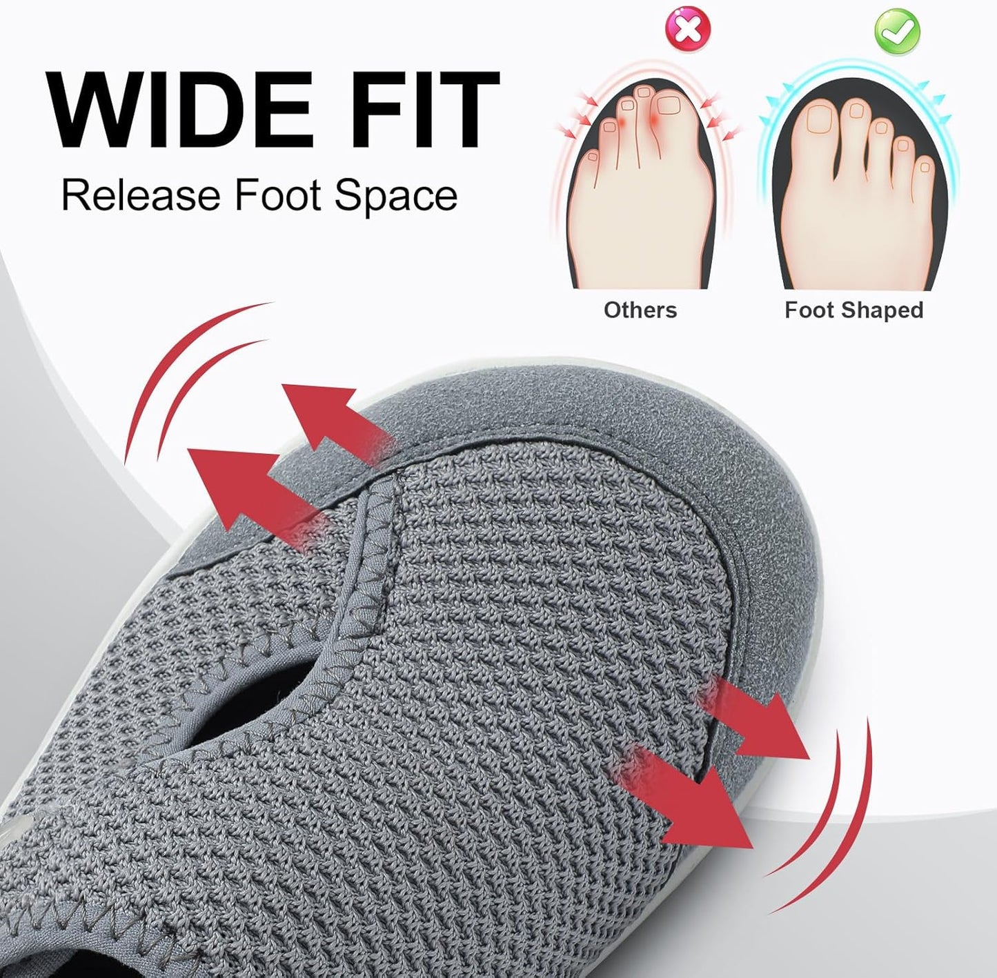 LeIsfIt Women's Wide Diabetic Adjustable Walking Shoes
