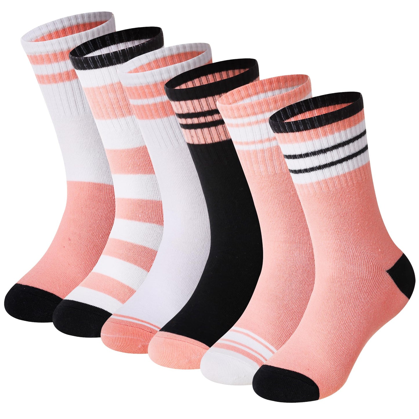 Eyean Girls' 6-Pack Cotton Crew Socks