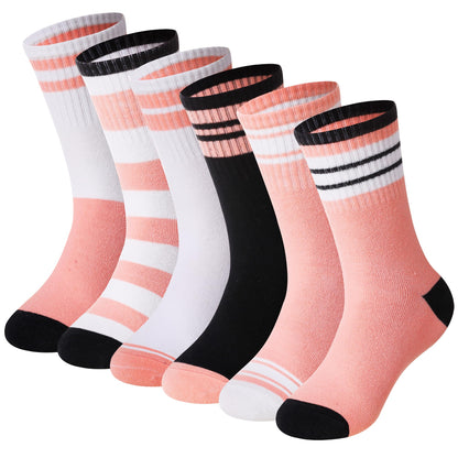 Eyean Girls' 6-Pack Cotton Crew Socks