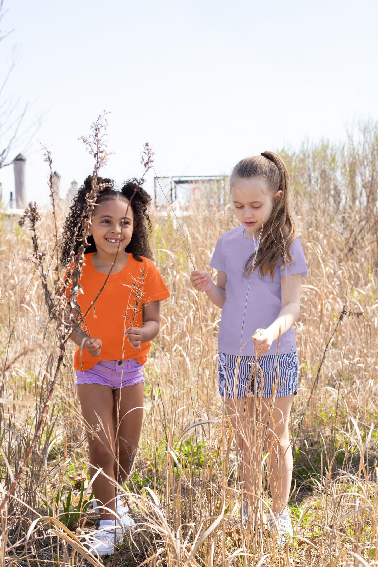 Brix Girls' 5-Pack Cotton Short Sleeve Tees