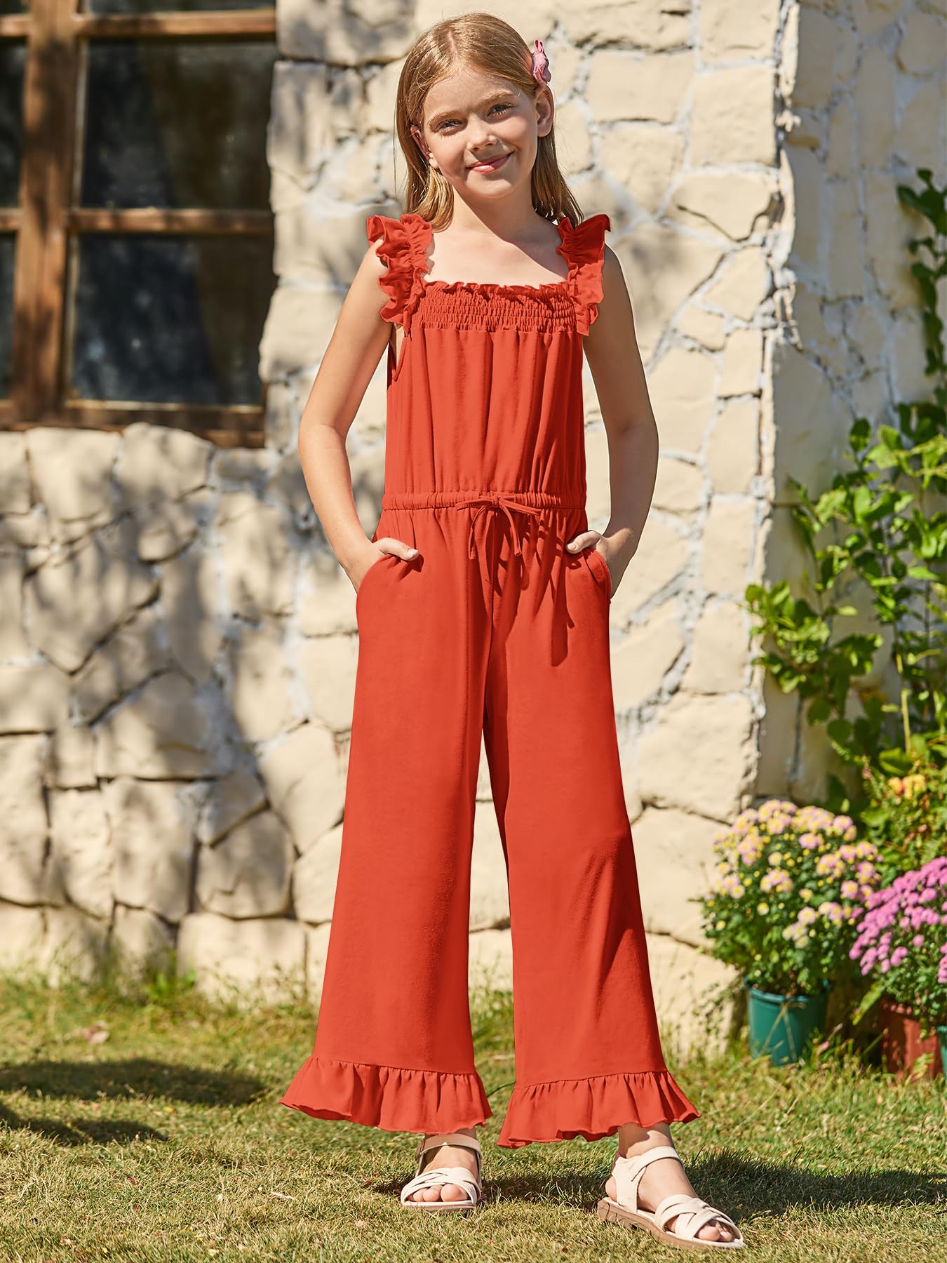 Yousify Girls Ruffle Sleeve Jumpsuit