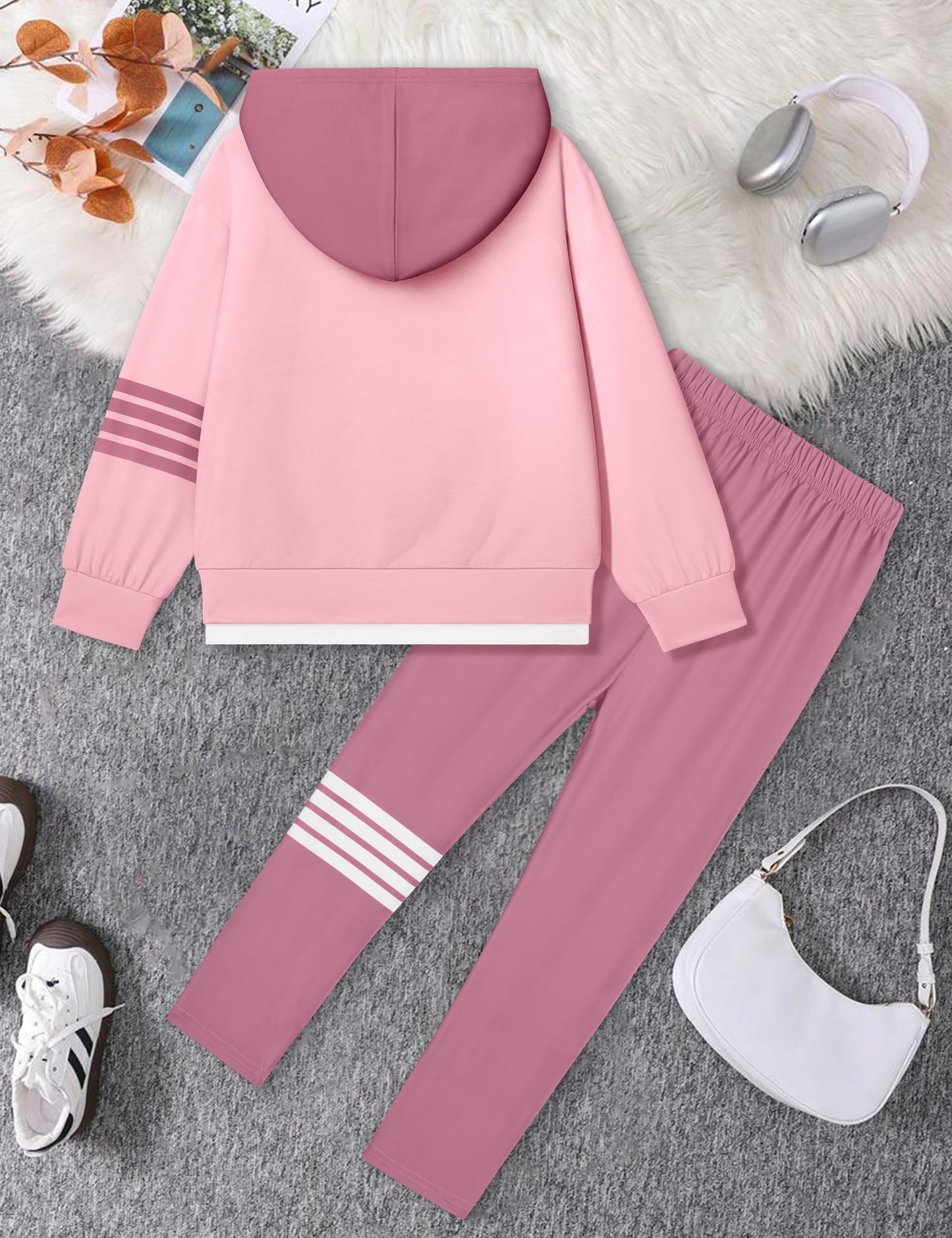 NECIOUS Girls' 2-Piece Hoodie & Leggings Set