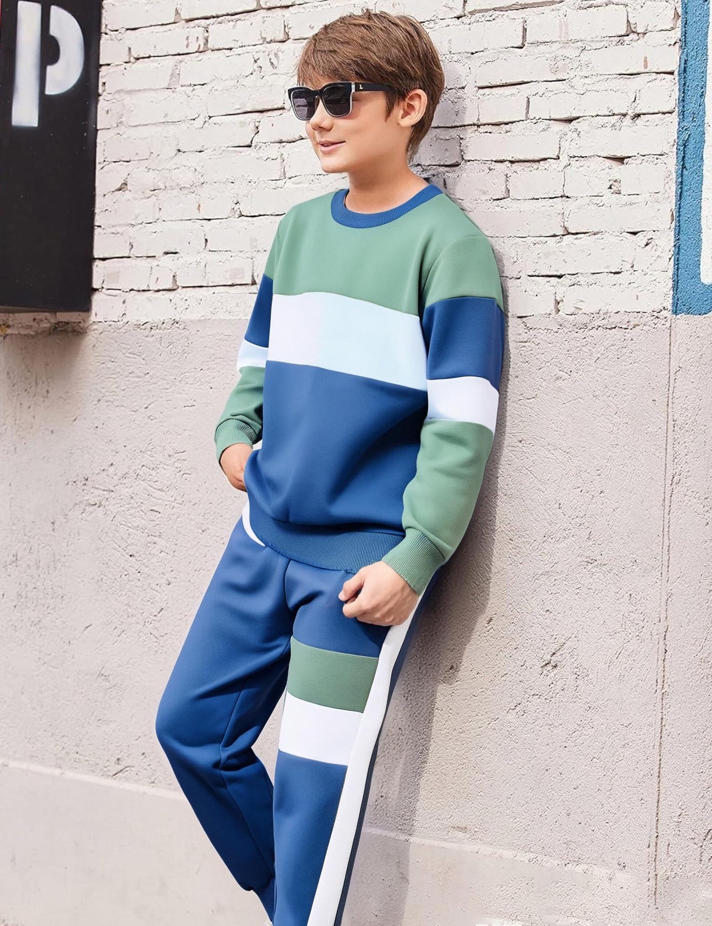 mkodopy Boys' Hoodie Sweatsuit Set