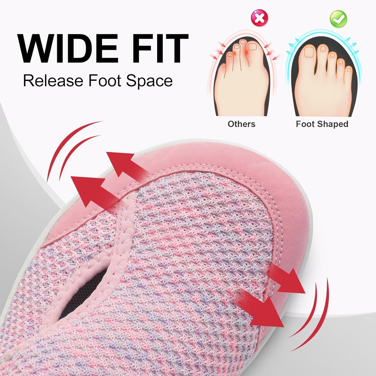 LeIsfIt Women's Wide Diabetic Adjustable Walking Shoes