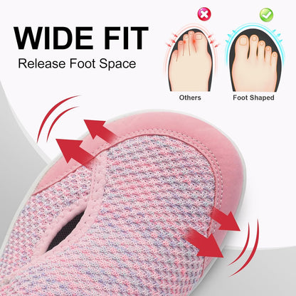 LeIsfIt Women's Wide Diabetic Adjustable Walking Shoes