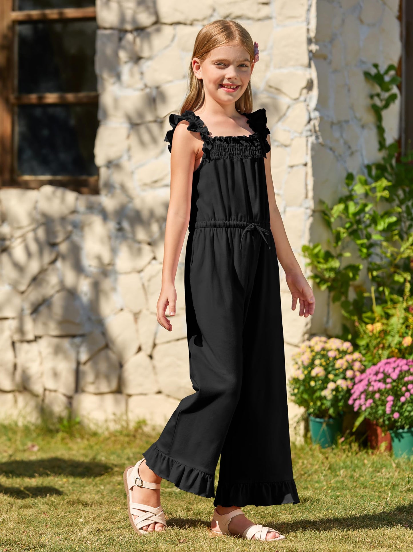 Yousify Girls Ruffle Sleeve Jumpsuit
