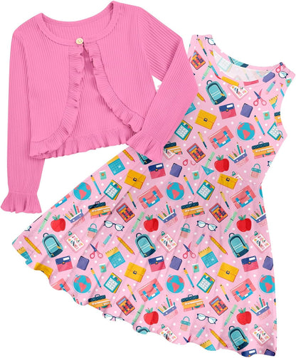 Toddler Girls' 2-Piece Dress & Ruffle Cardigan Set