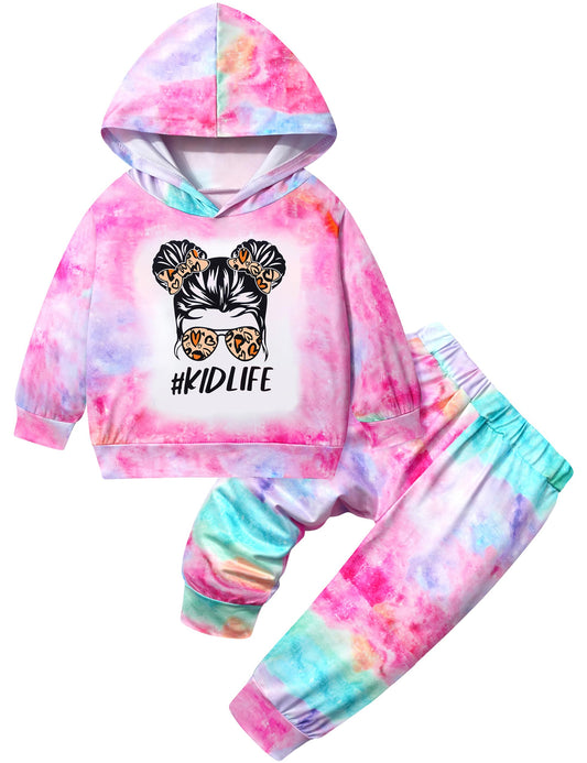 Toddler Girls' 2-Piece Tie Dye Sweatshirt & Pants Set