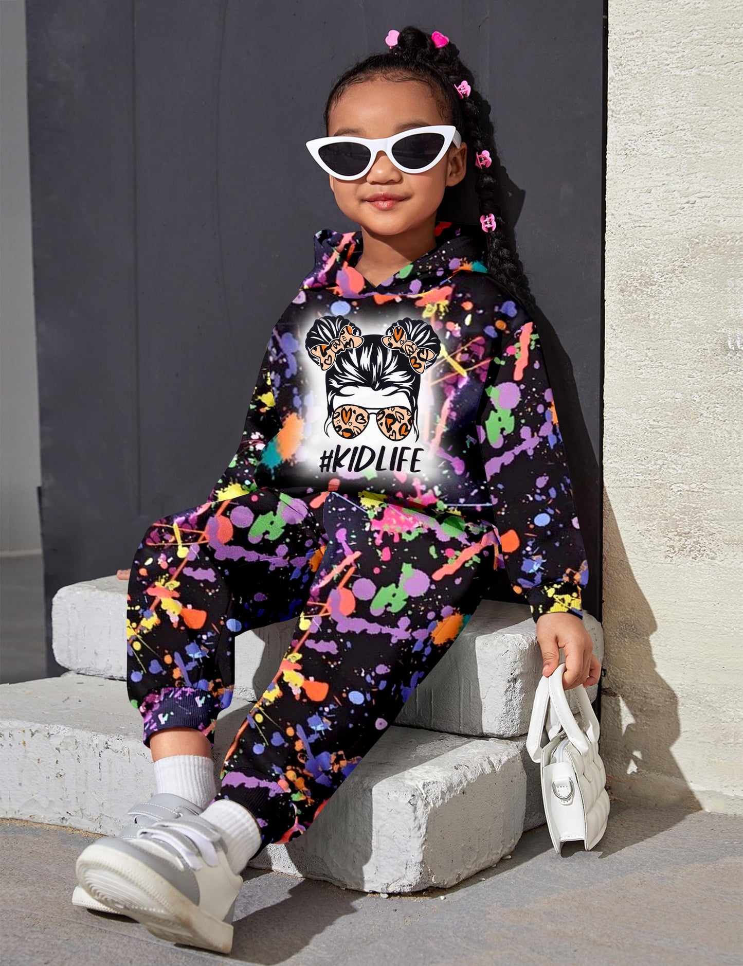 Toddler Girls' 2-Piece Tie Dye Sweatshirt & Pants Set