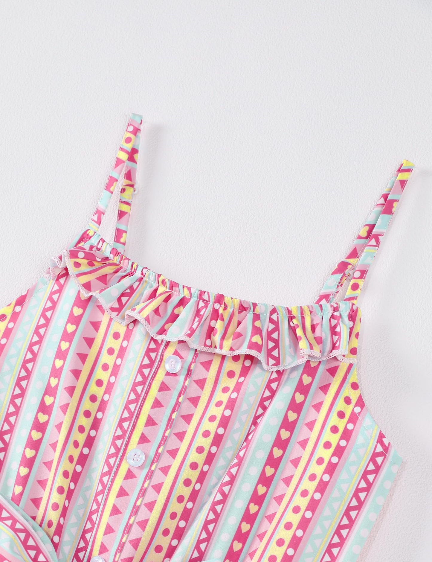 Crazyme Girls Striped Sleeveless Jumpsuit