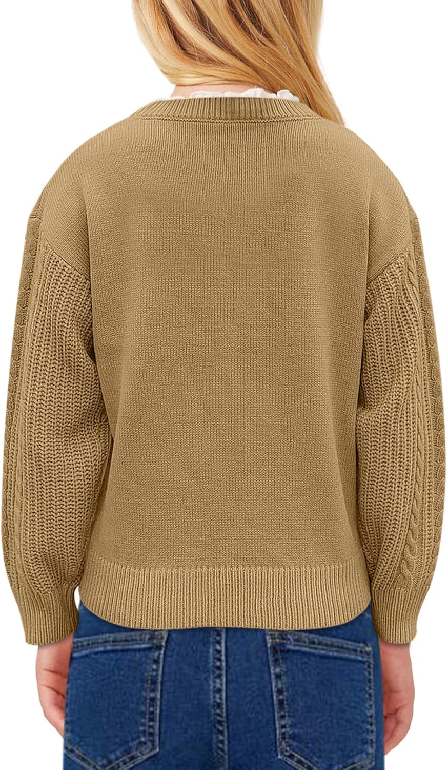 Girls' Crewneck Chunky Knit Sweater