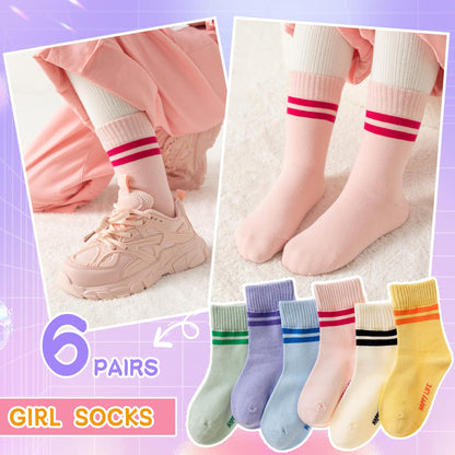 Eyean Girls' 6-Pack Cotton Crew Socks