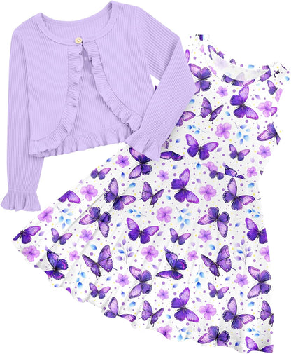 Toddler Girls' 2-Piece Dress & Ruffle Cardigan Set