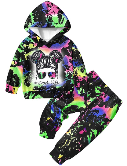 Toddler Girls' 2-Piece Tie Dye Sweatshirt & Pants Set