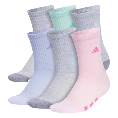 adidas Youth 6-Pack Cushioned Crew Socks
