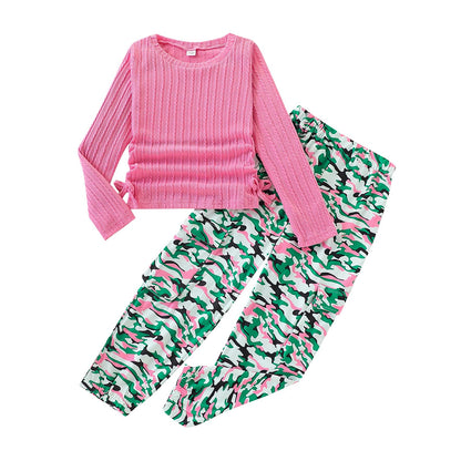 Tween Girls' 2-Piece Long Sleeve Top & Cargo Pants Set