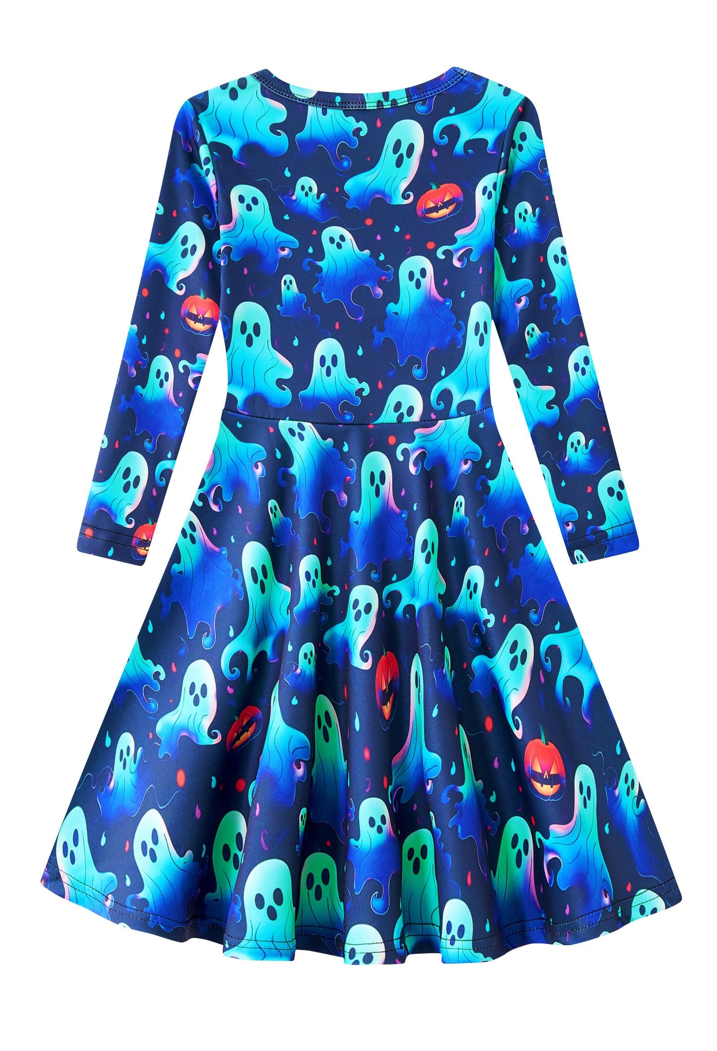 Funnycokid Girls' Butterfly & Mermaid Long Sleeve Dress