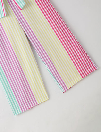 Crazyme Girls Striped Sleeveless Jumpsuit