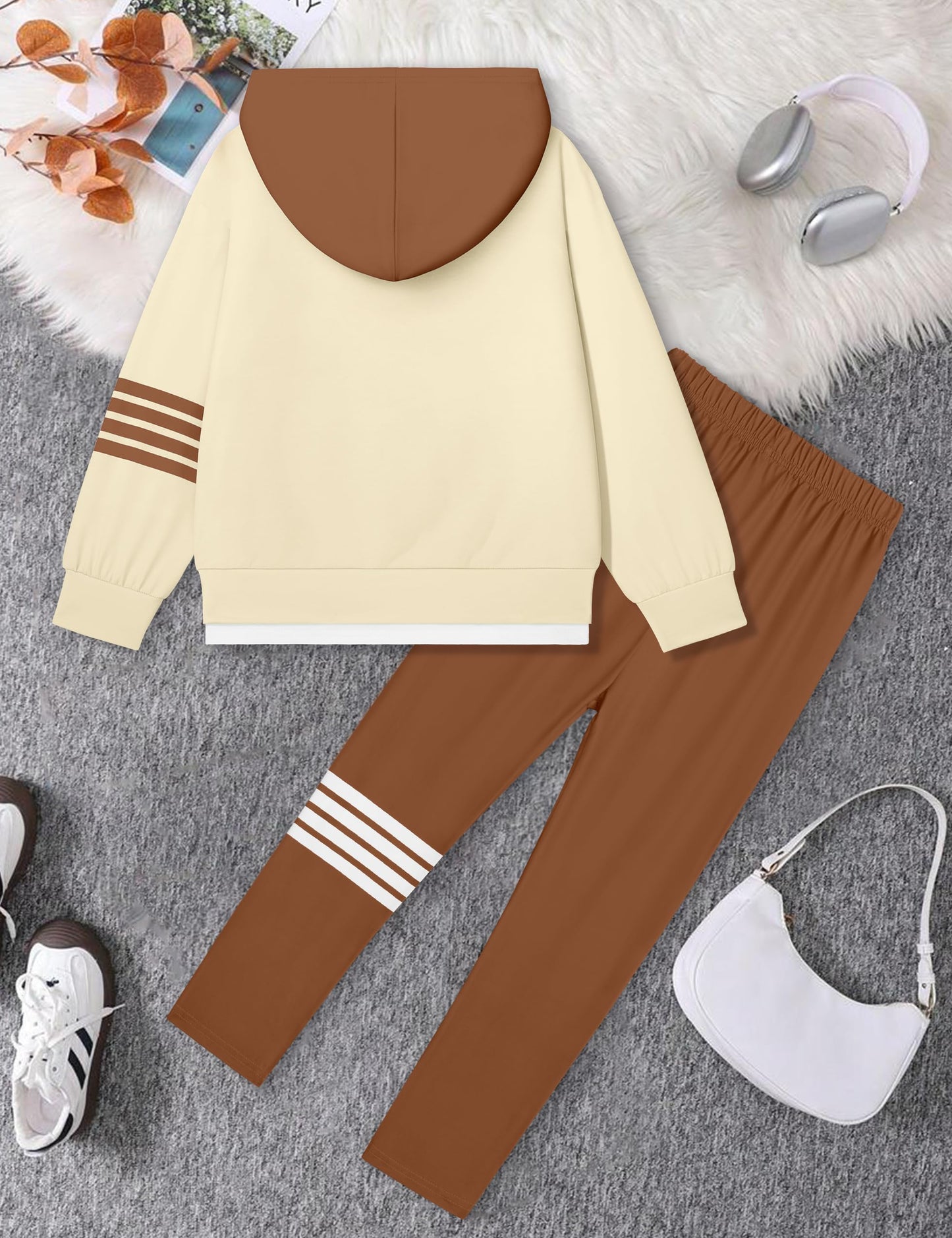 NECIOUS Girls' 2-Piece Hoodie & Leggings Set