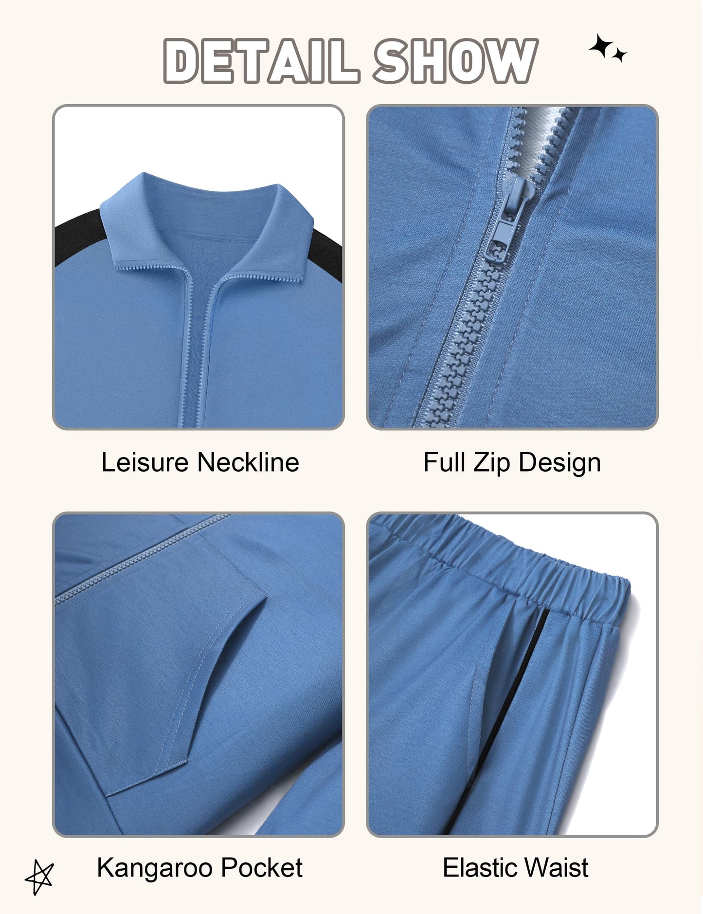 NECIOUS Boys' Zip-Up Jacket & Sweatpants Set