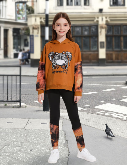 Girls' 2-Piece Tie Dye Hoodie & Leggings Set