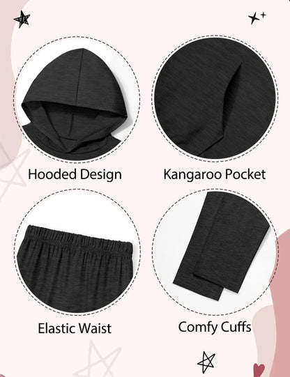 NECIOUS Girls' 2-Piece Hoodie & Leggings Set