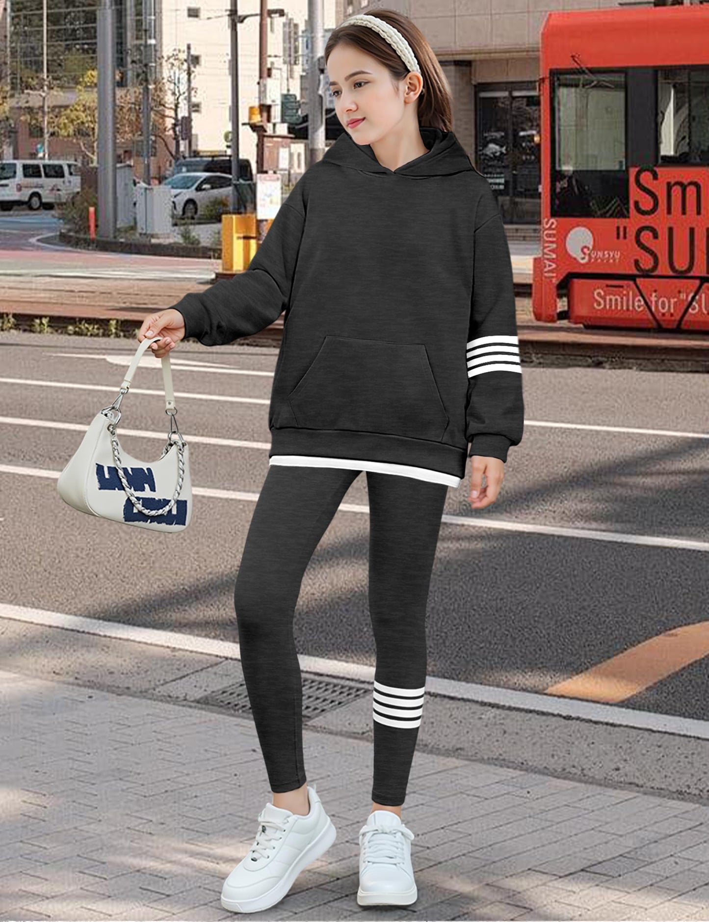 NECIOUS Girls' 2-Piece Hoodie & Leggings Set