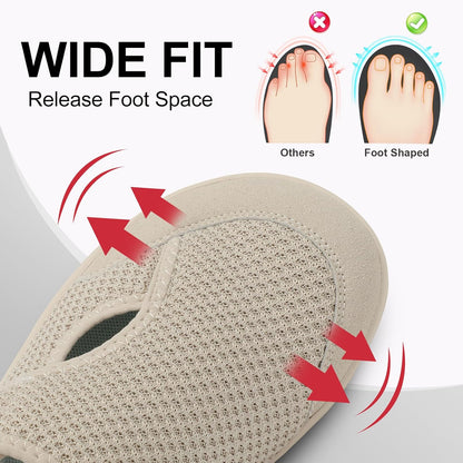 LeIsfIt Women's Wide Diabetic Adjustable Walking Shoes