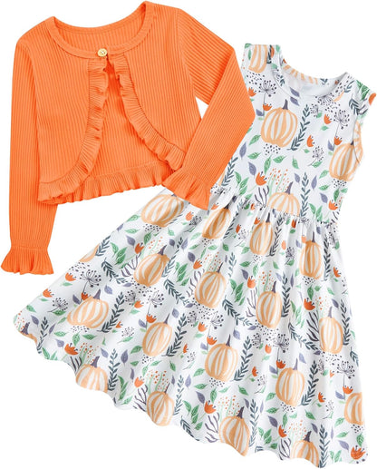Toddler Girls' 2-Piece Dress & Ruffle Cardigan Set