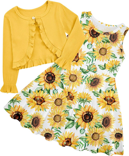 Toddler Girls' 2-Piece Dress & Ruffle Cardigan Set