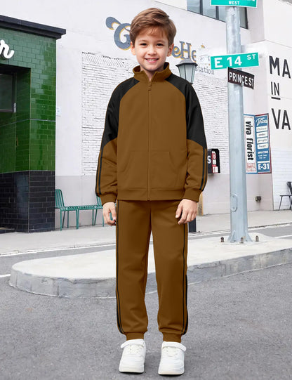 NECIOUS Boys' Zip-Up Jacket & Sweatpants Set
