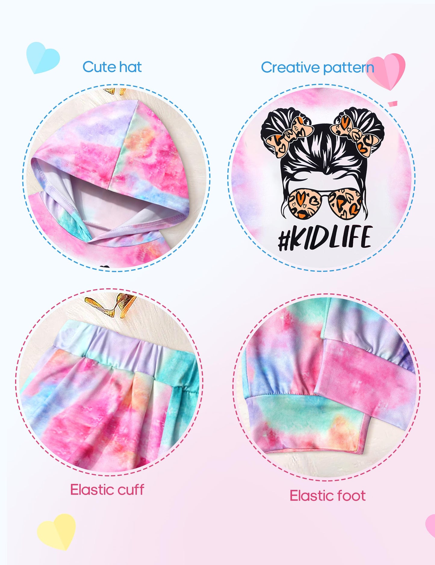 Toddler Girls' 2-Piece Tie Dye Sweatshirt & Pants Set