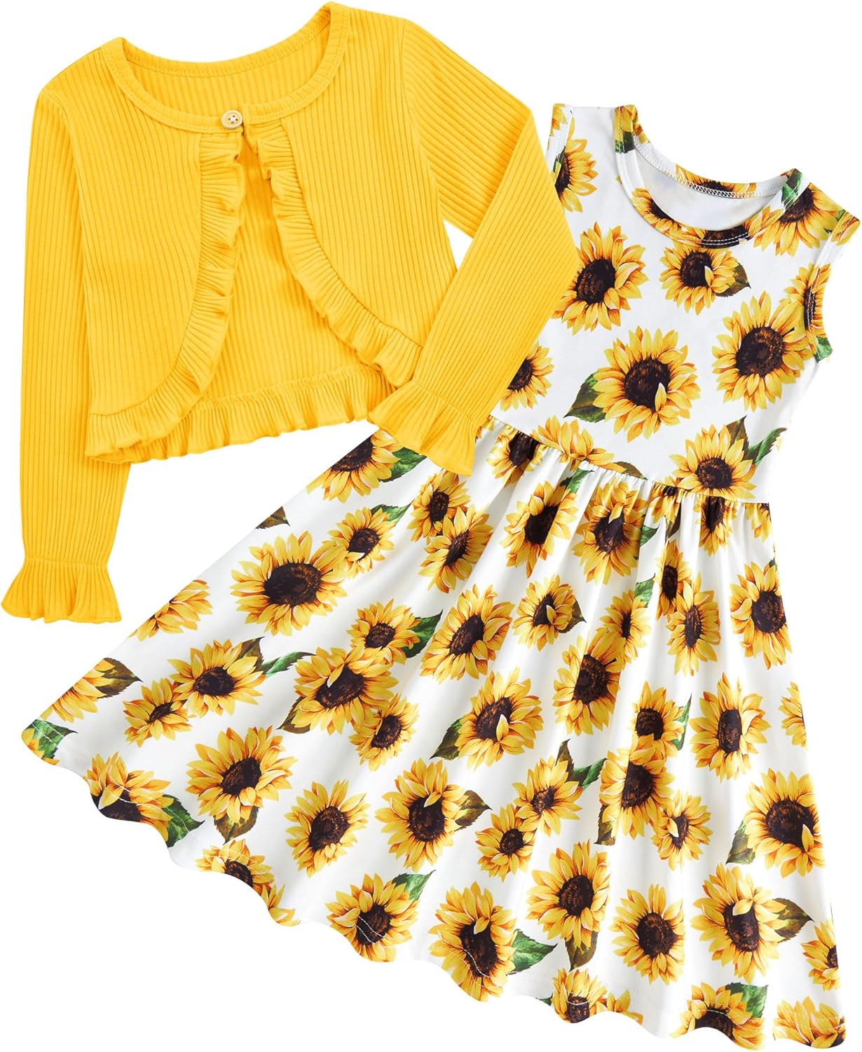 Toddler Girls' 2-Piece Dress & Ruffle Cardigan Set