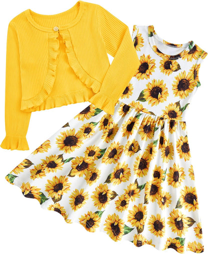 Toddler Girls' 2-Piece Dress & Ruffle Cardigan Set