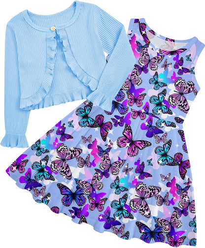 Toddler Girls' 2-Piece Dress & Ruffle Cardigan Set
