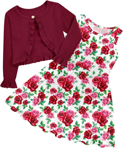 Toddler Girls' 2-Piece Dress & Ruffle Cardigan Set