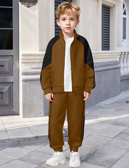 NECIOUS Boys' Zip-Up Jacket & Sweatpants Set