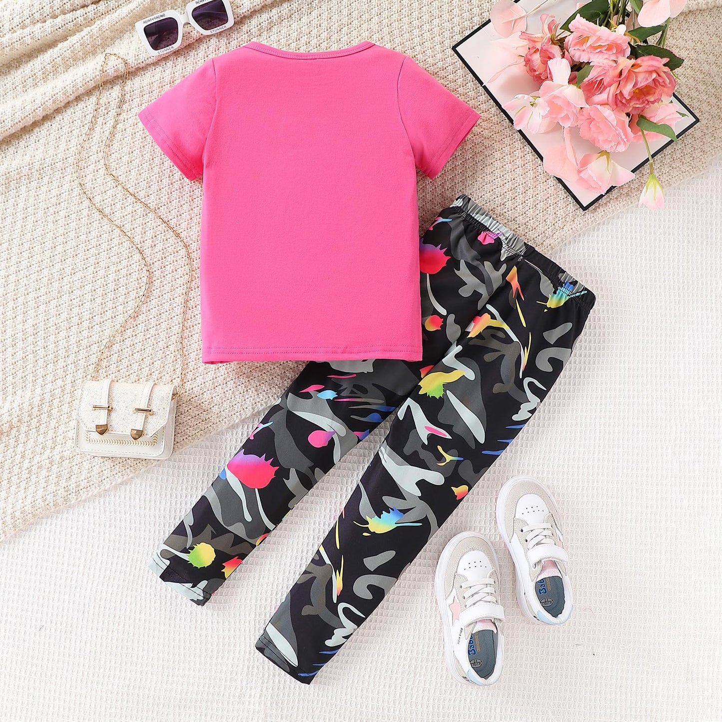 Toddler Girls' 2-Piece Top & Camo Pants Set