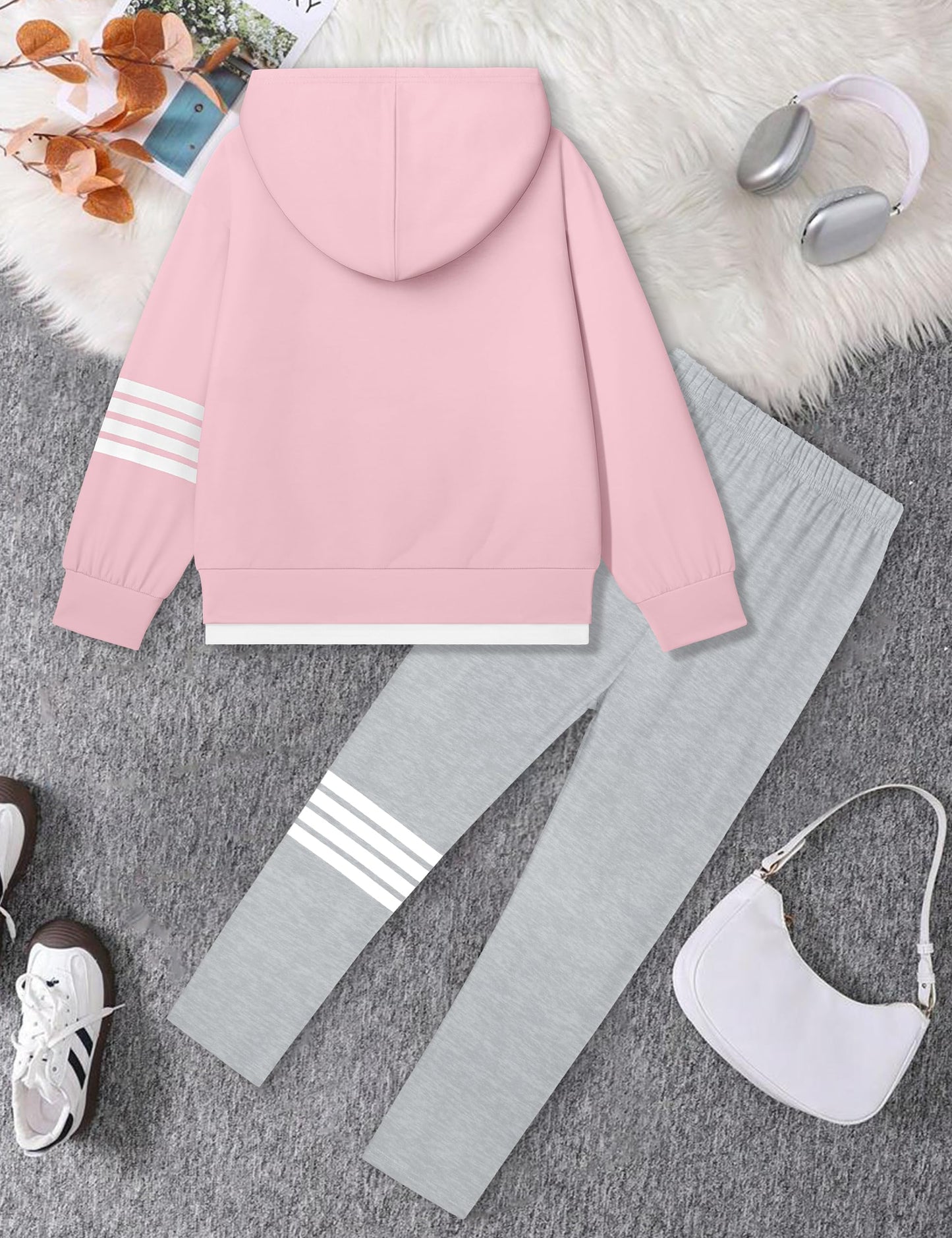 NECIOUS Girls' 2-Piece Hoodie & Leggings Set