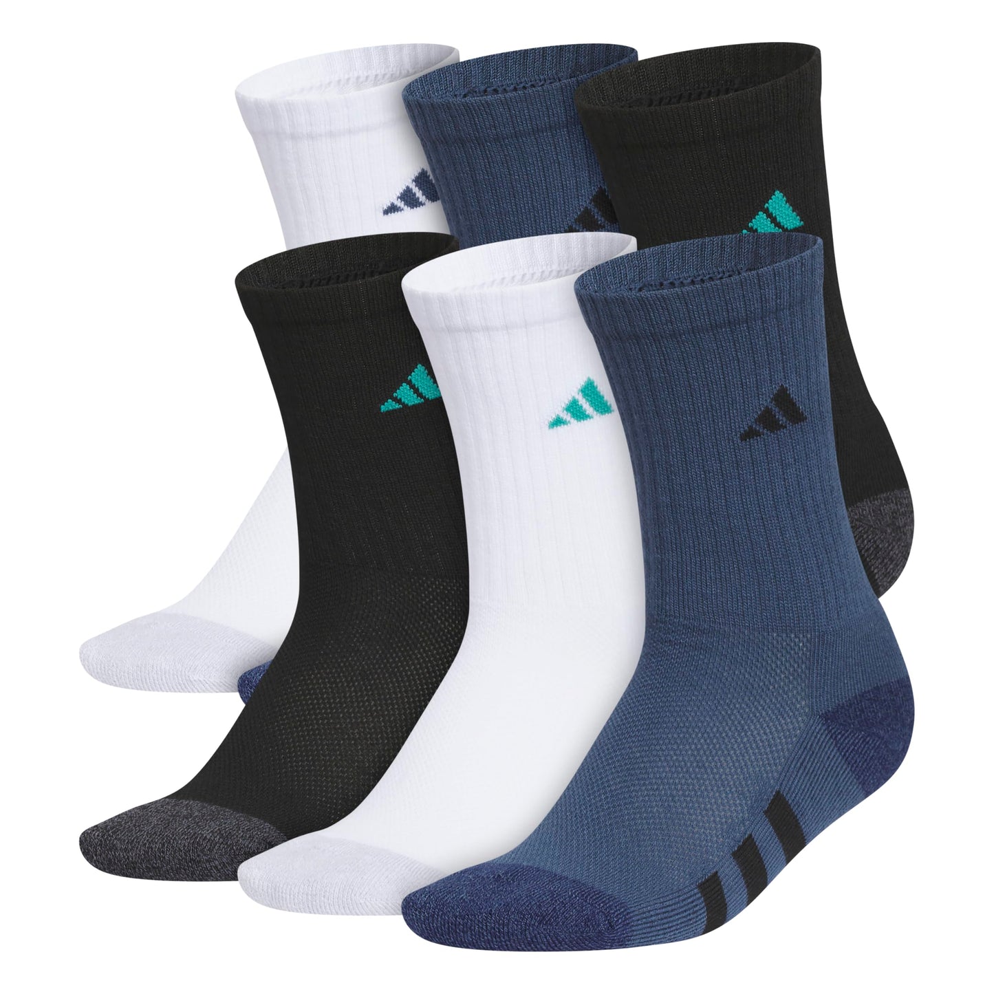 adidas Youth 6-Pack Cushioned Crew Socks