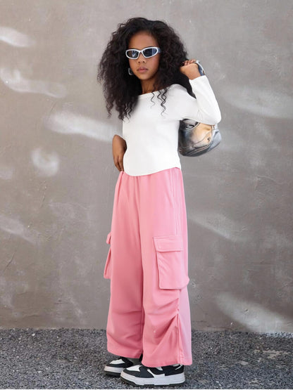 Tween Girls' 2-Piece Long Sleeve Top & Cargo Pants Set
