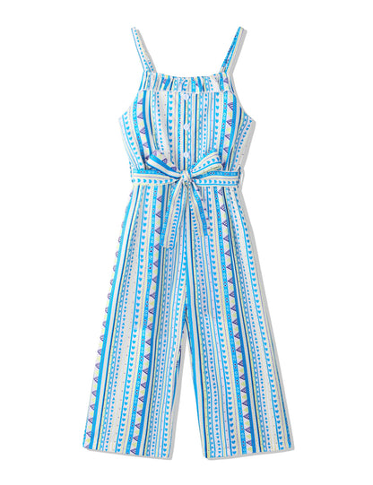 Crazyme Girls Striped Sleeveless Jumpsuit