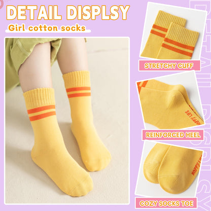 Eyean Girls' 6-Pack Cotton Crew Socks