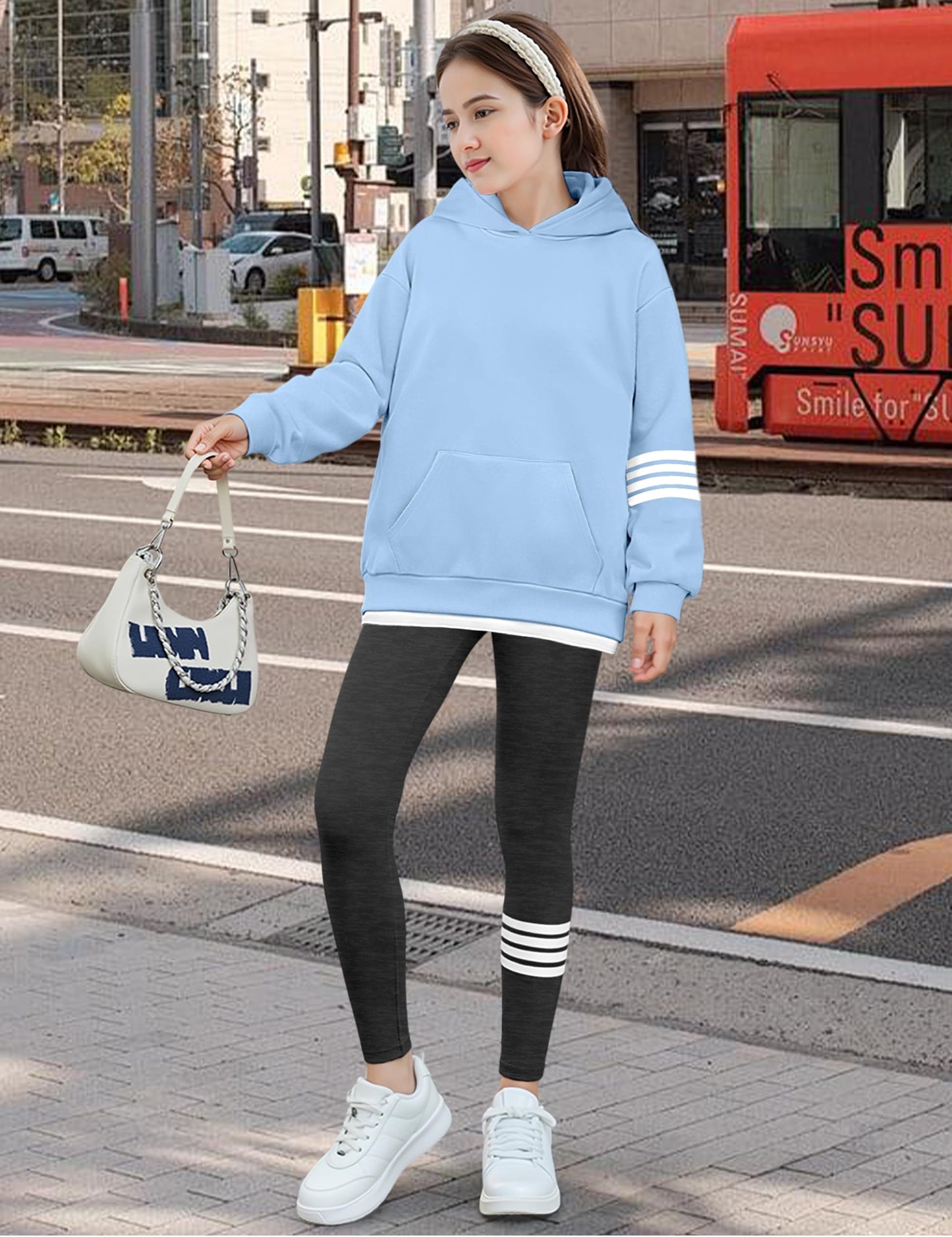 NECIOUS Girls' 2-Piece Hoodie & Leggings Set