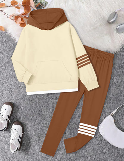 NECIOUS Girls' 2-Piece Hoodie & Leggings Set