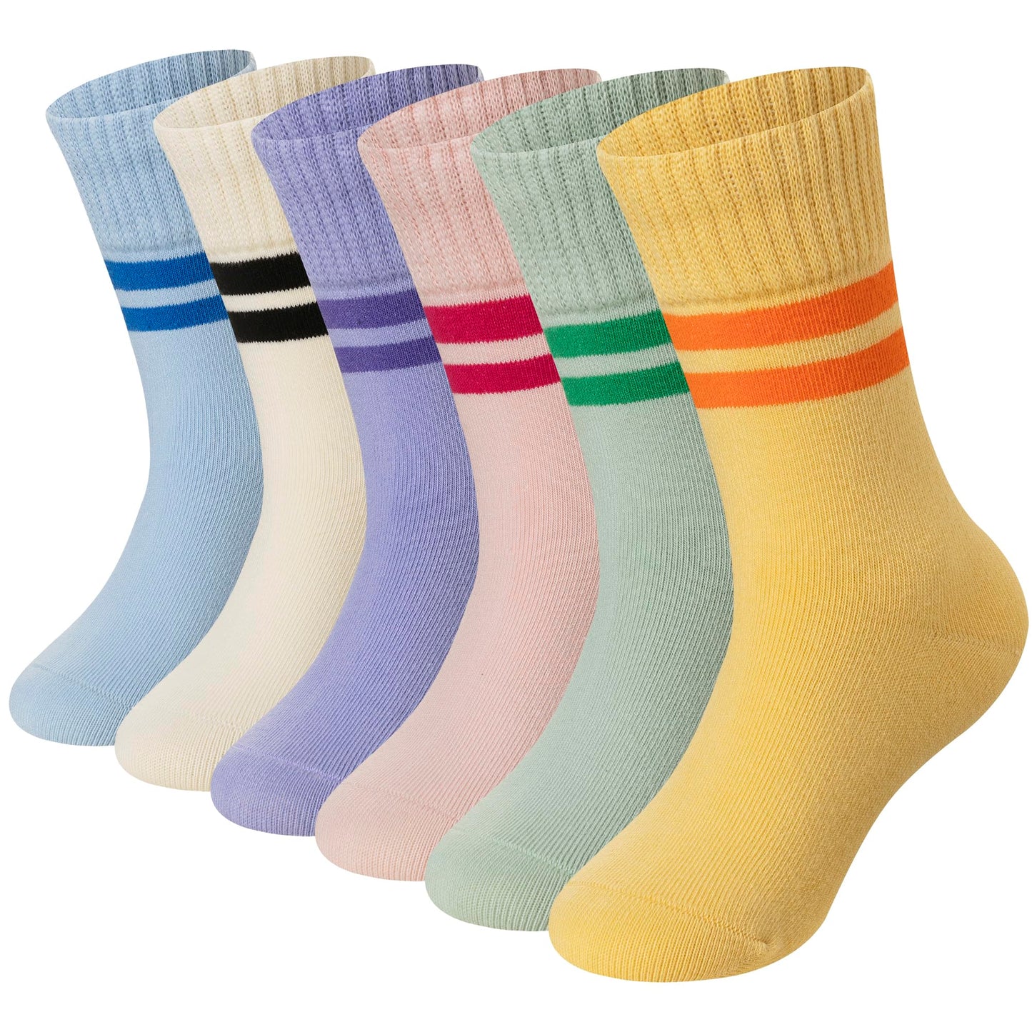 Eyean Girls' 6-Pack Cotton Crew Socks