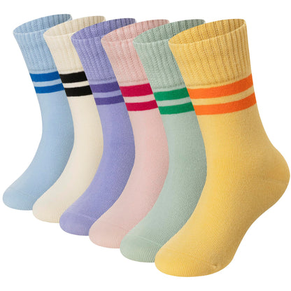 Eyean Girls' 6-Pack Cotton Crew Socks