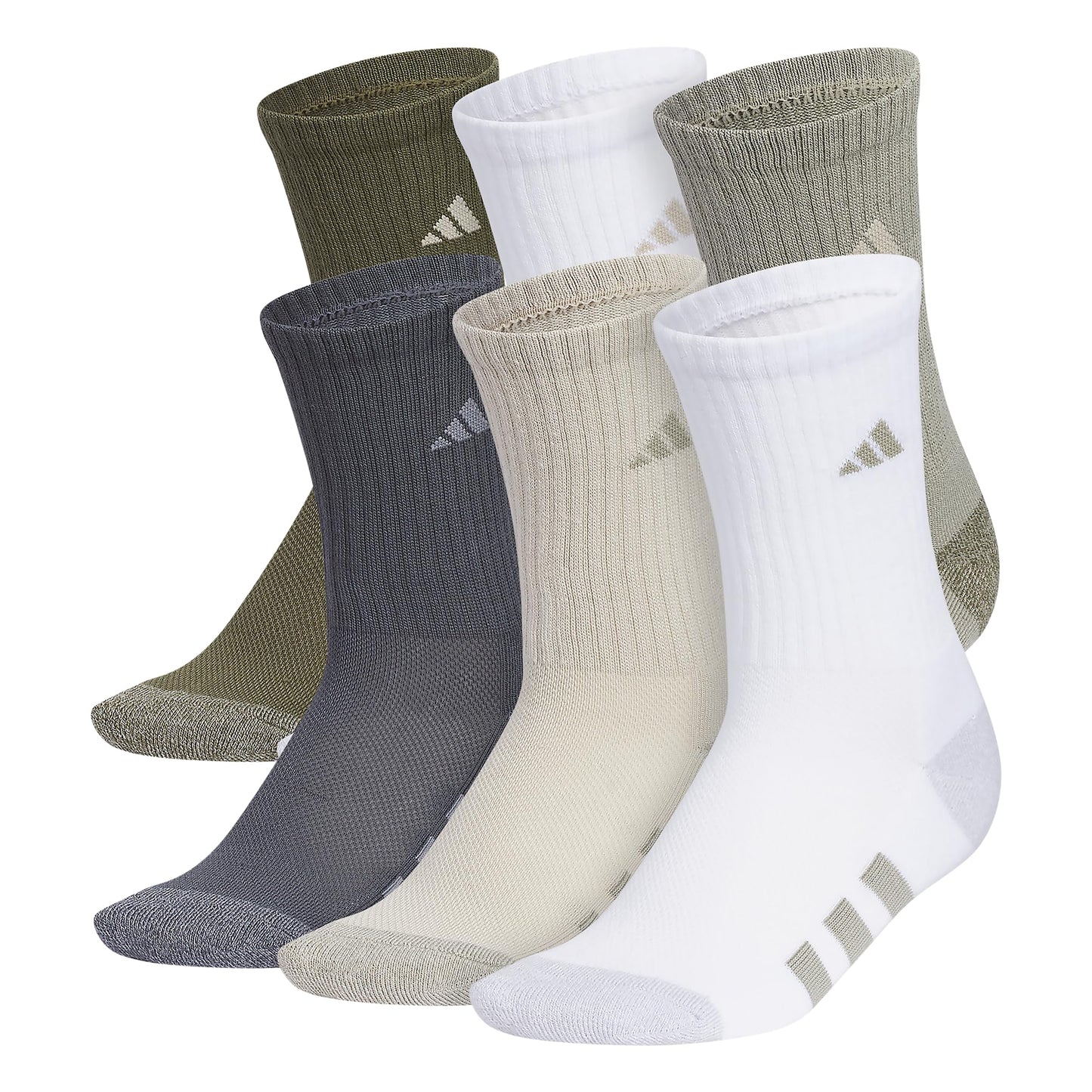 adidas Youth 6-Pack Cushioned Crew Socks